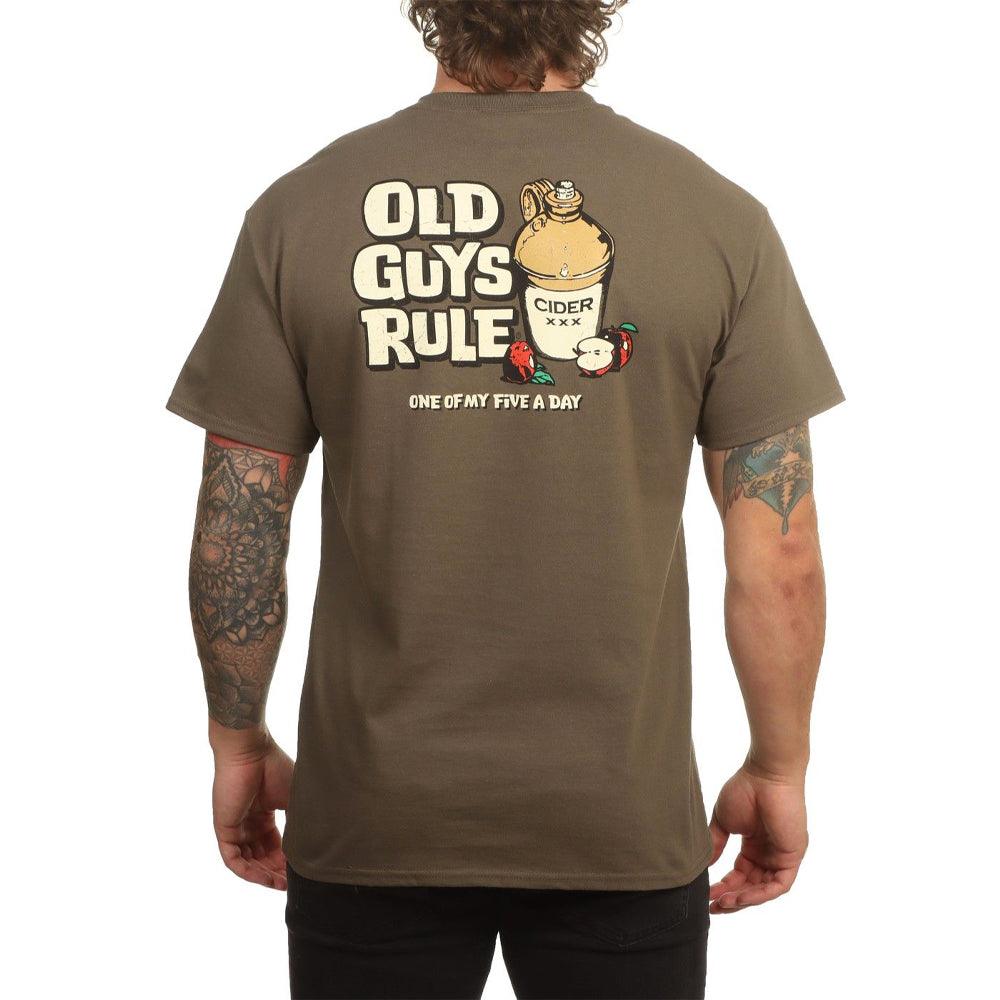 Old Guys Rule 'Five-A-Day III' Tee Shirt - Olive Green - Stokedstore