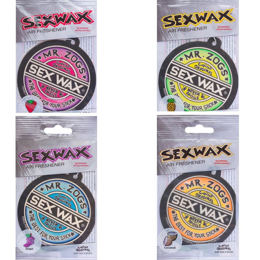 Sex Wax Air Freshener: 4 Pack Assorted: Coconut | Grape | Pineapple | Strawberry - Stokedstore