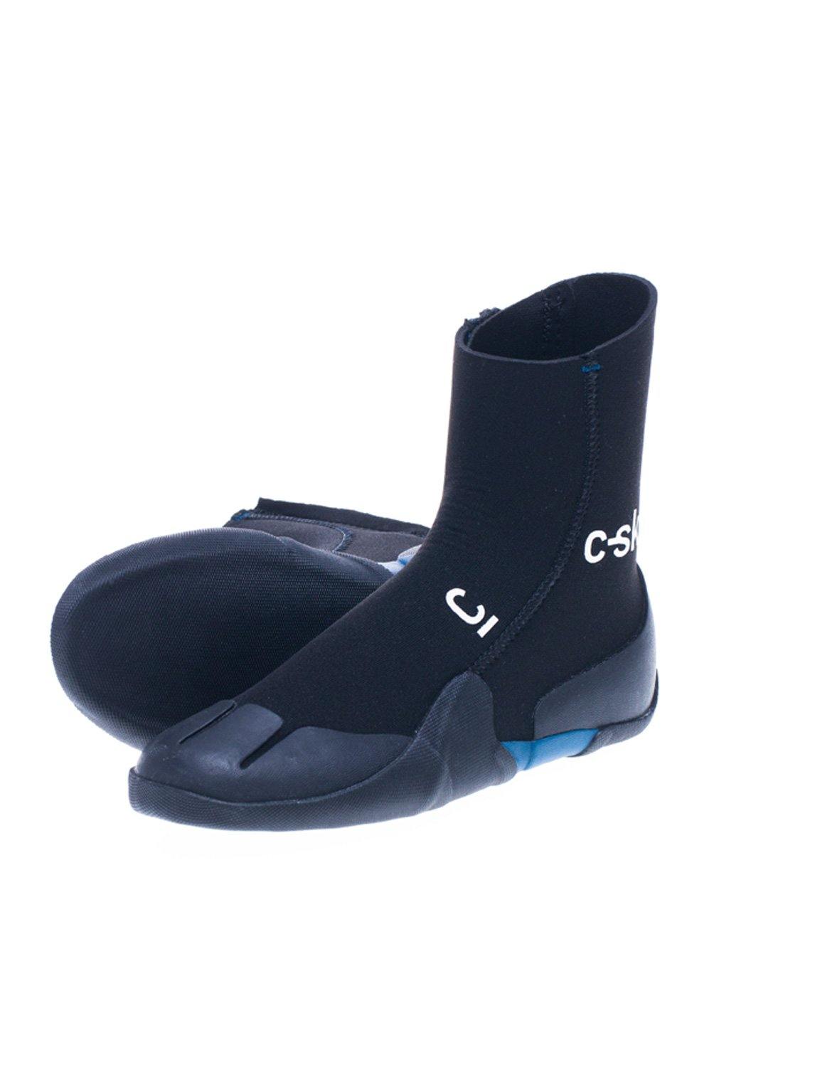 C-Skins Legend 3.5mm Junior Zipped Round Toe Boots - Black/Ocean - Stokedstore
