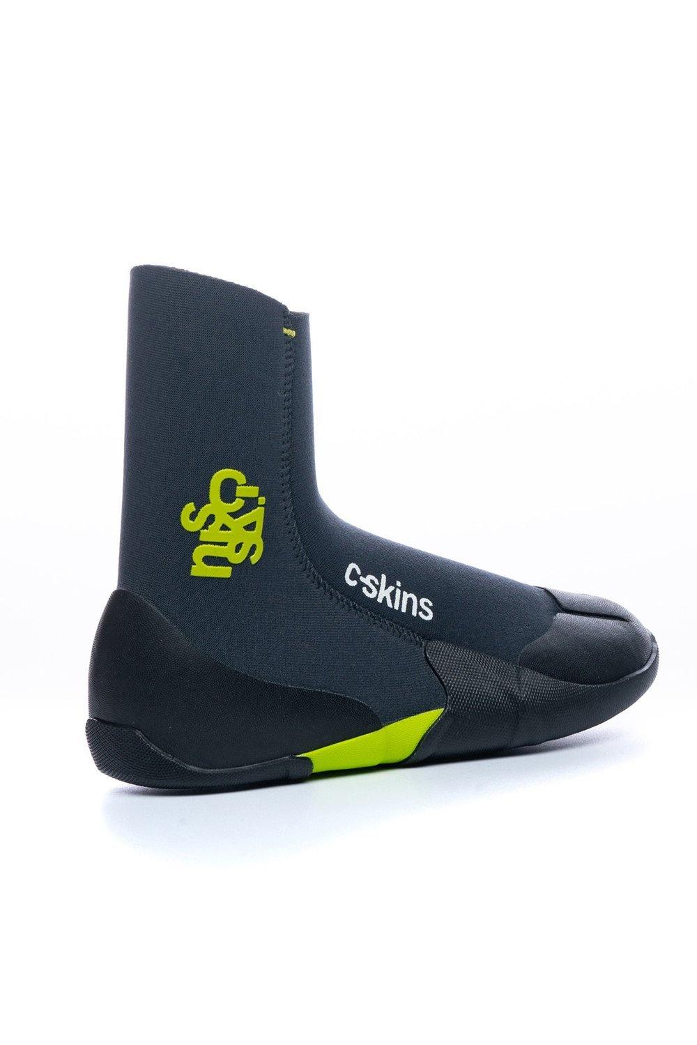C-Skins Legend 3.5mm Junior Zipped Round Toe Boots - Black/Ocean | Graphite/Flash Green - Stokedstore