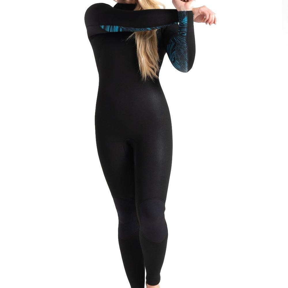 C-skins Surflite 4:3 Wetsuit: Black/Caribbean Blue - Womens - Stokedstore