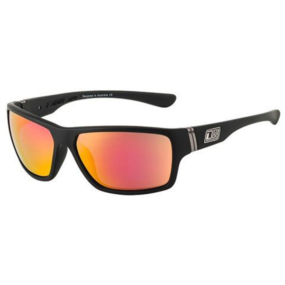 Dirty Dog Storm Sunglasses: Crystal/Green | Satin Black/Red - Stokedstore
