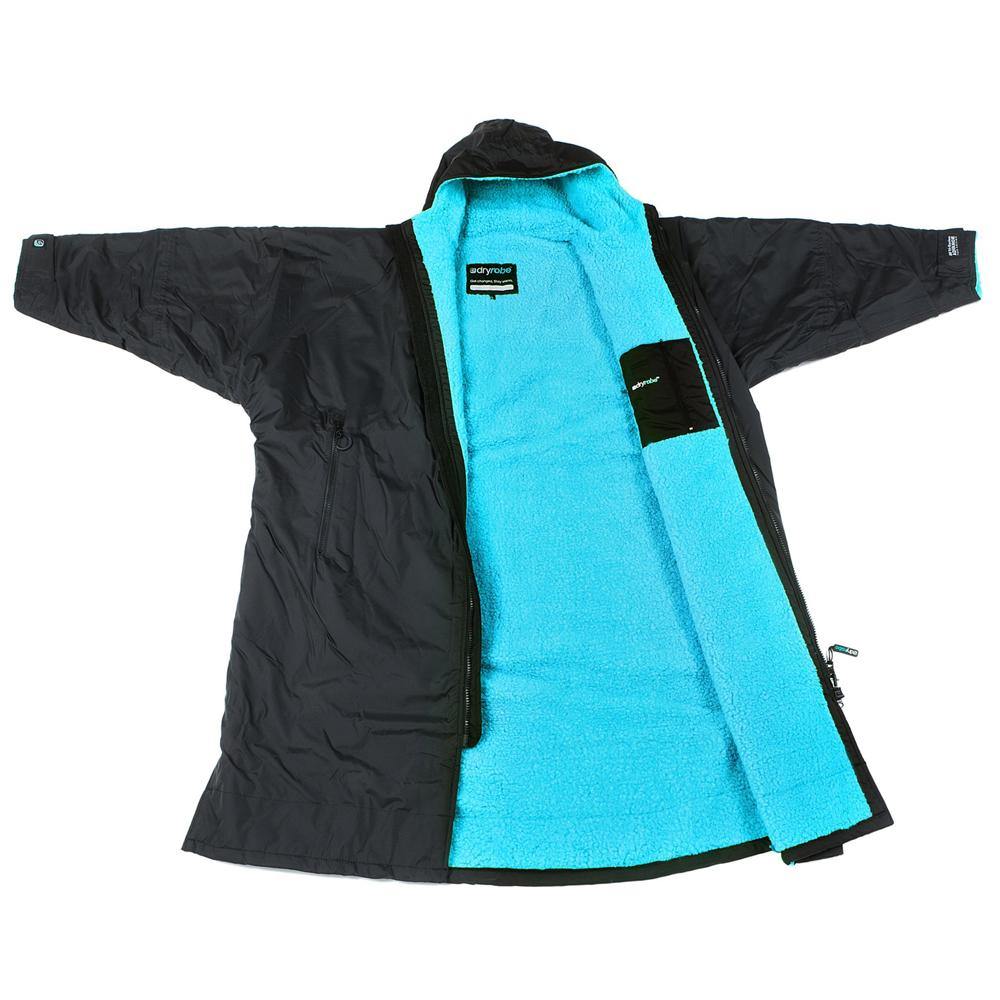 Dryrobe Advance Long Sleeve Waterproof Poncho: Black/Blue | Black/Pink - Stokedstore