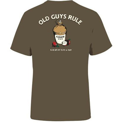Old Guys Rule 'Five-A-Day' Tee Shirt - Olive Green - Stokedstore