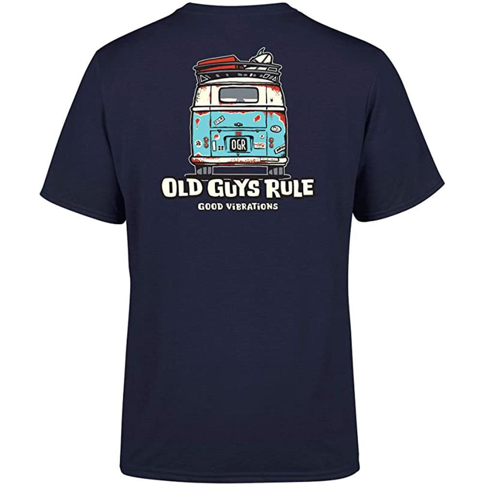 Old Guys Rule Good Vibrations T-shirt: Navy - Mens - Stokedstore