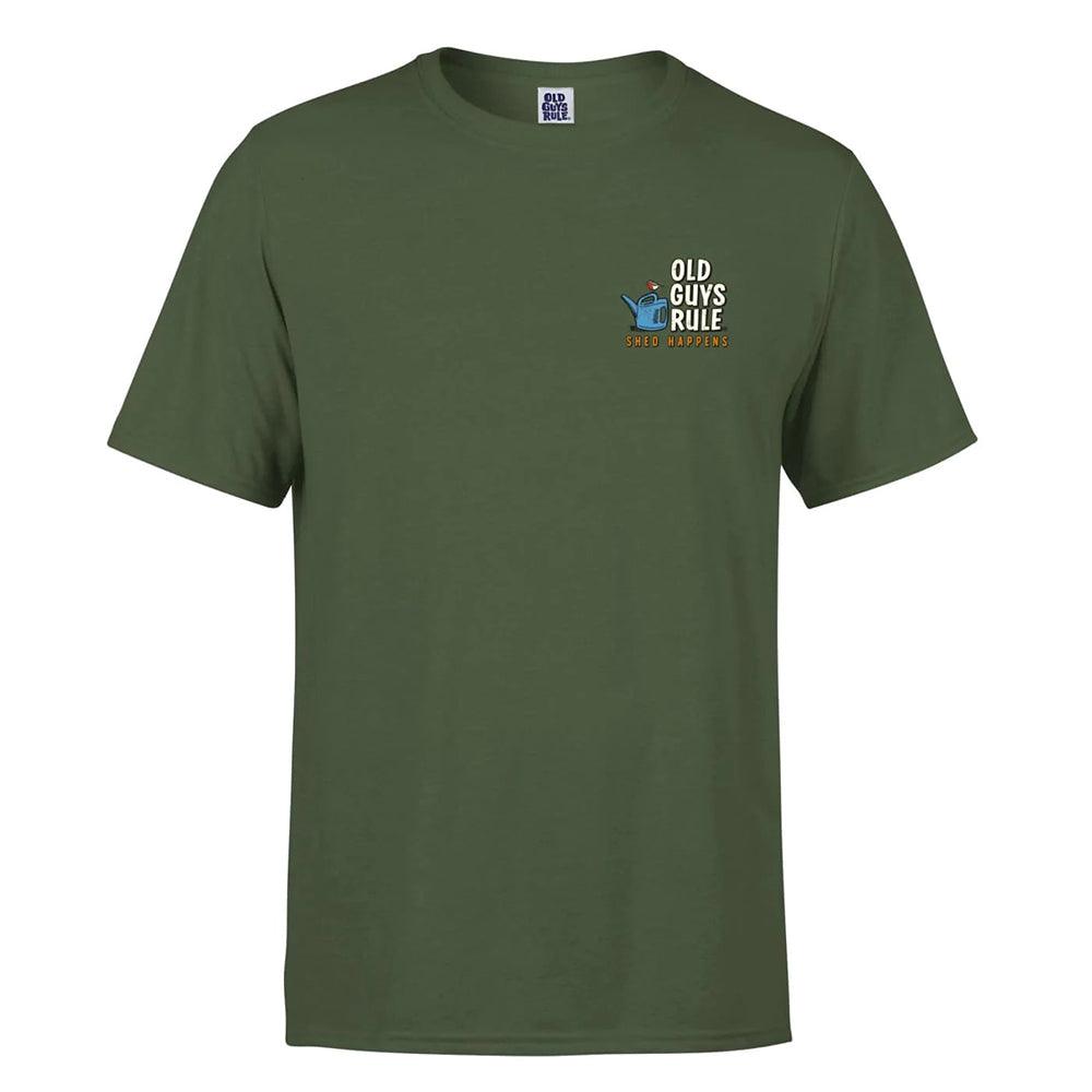 Old Guys Rule 'Shed Happens 3' Tee Shirt - Military Green - Stokedstore