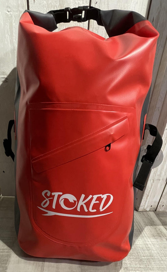Stoked Dry Life 25 Litre Waterproof Backpack Bag: Red - Stokedstore