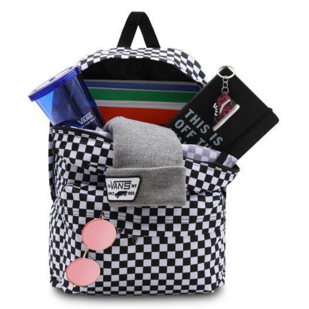 Vans Old Skool Checkerboard Backpack: Black/Charcoal | Black/White - Stokedstore
